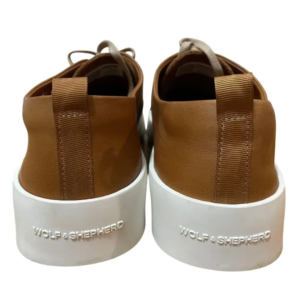 Wolf & Shepherd Cruise Derby Honey Leather Sneakers Mens 8 Portugal W&S‎ Brown